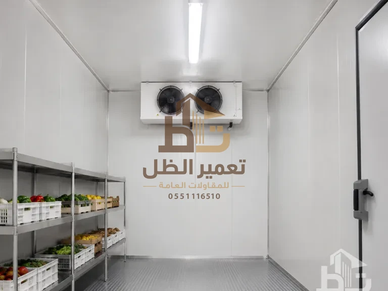 غرفة تبريد بألواح ساندوتش بانل سميكة ووصلات محكمة