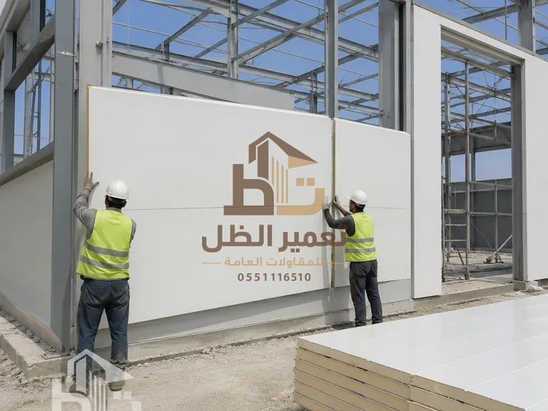 تركيب جدار من ألواح الساندوتش بانل